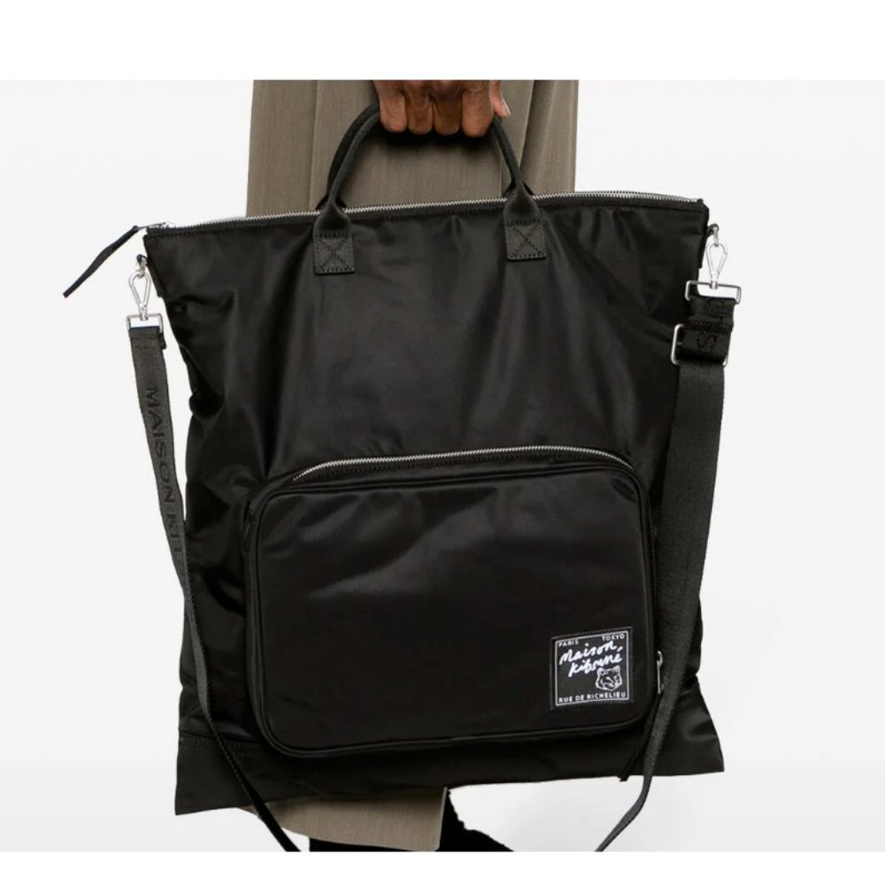 MAISON KITSUNÉ PARIS Helmet Twill Bag in Black MSRP$435 Great Gift !